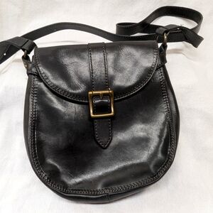 Fossil Leather Crossbody Flap Purse, Dark Brown